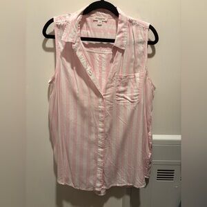 Beachlunchlounge Pink and White Striped Top